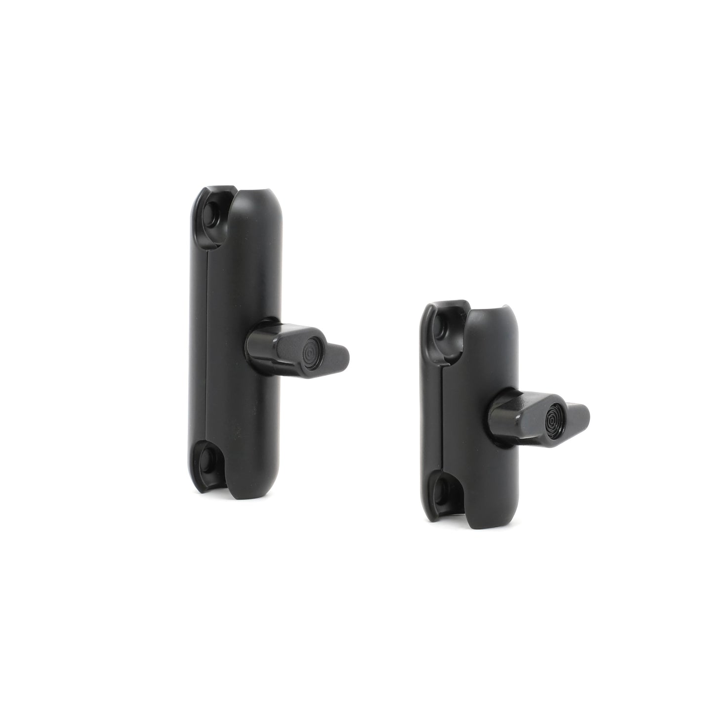 Image of Offroam Regular and Medium size Articulating Arms. Offroam premium all metal phone mounts install easily without drilling or glue. Perfect placement without blocking screens, driver view, or air flow.