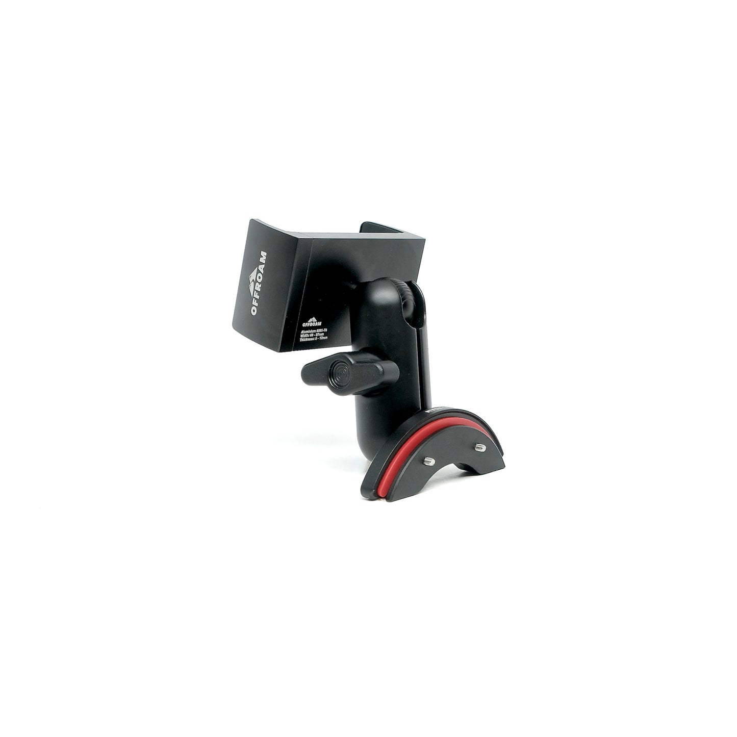 Image of Offroam Phone Mount for Jeep Wrangler 2007-2010. This premium phone mount installs easily without drilling or glue. Spring loaded Universal holder for use with any phone. Perfect placement without blocking screens, driver view, or air flow. Fully adjustable positioning.