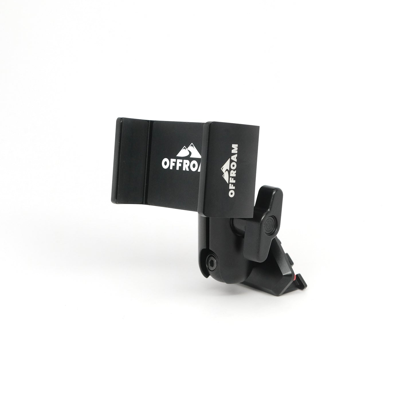 Image of Offroam Phone Mount for Ford F-150 Lightning 2022-2025 (Lariat & Platinum) | Expedition 2022-2024. This premium phone mount installs easily without drilling or glue. Spring loaded Universal holder for use with any phone. Perfect placement without blocking screens, driver view, or air flow. Fully adjustable positioning.