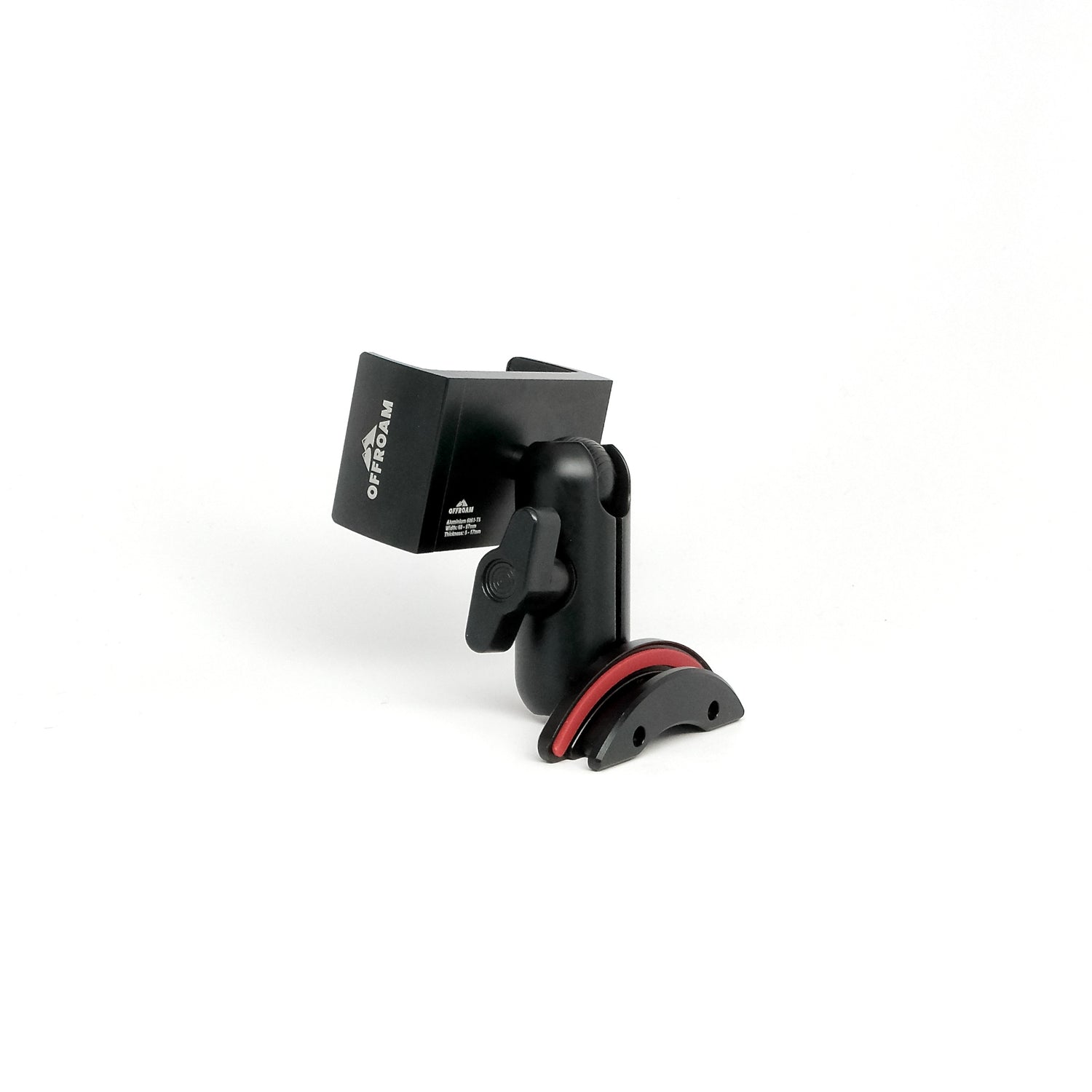 Image of Offroam Phone Mount for Toyota Land Cruiser 70 2007-2026. This premium phone mount installs easily without drilling or glue. Spring loaded Universal holder for use with any phone. Perfect placement without blocking screens, driver view, or air flow. Fully adjustable positioning.