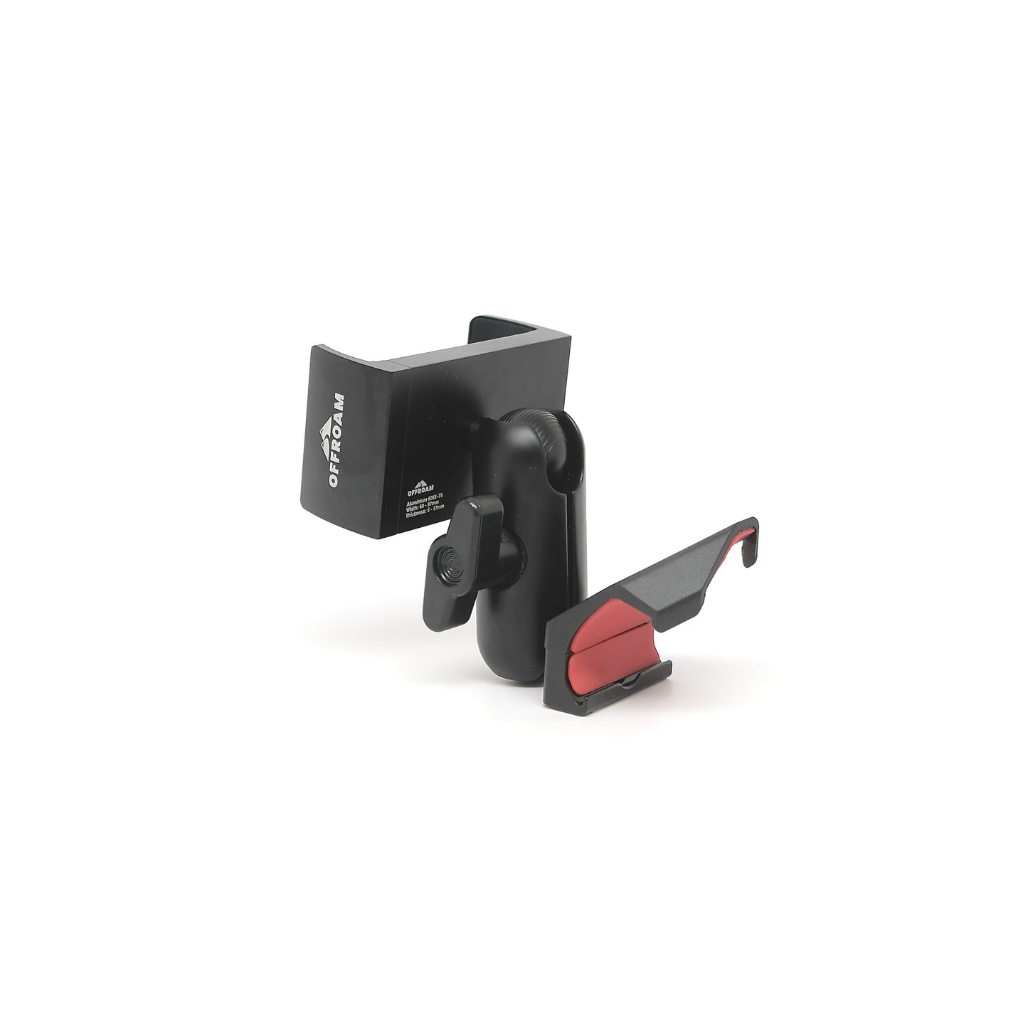 Image of Offroam Phone Mount for Subaru Crosstrek 2018-2023 | Forester 2019-2024| Impreza 2017-2023. This premium phone mount installs easily without drilling or glue. Spring loaded Universal holder for use with any phone. Perfect placement without blocking screens, driver view, or air flow. Fully adjustable positioning.