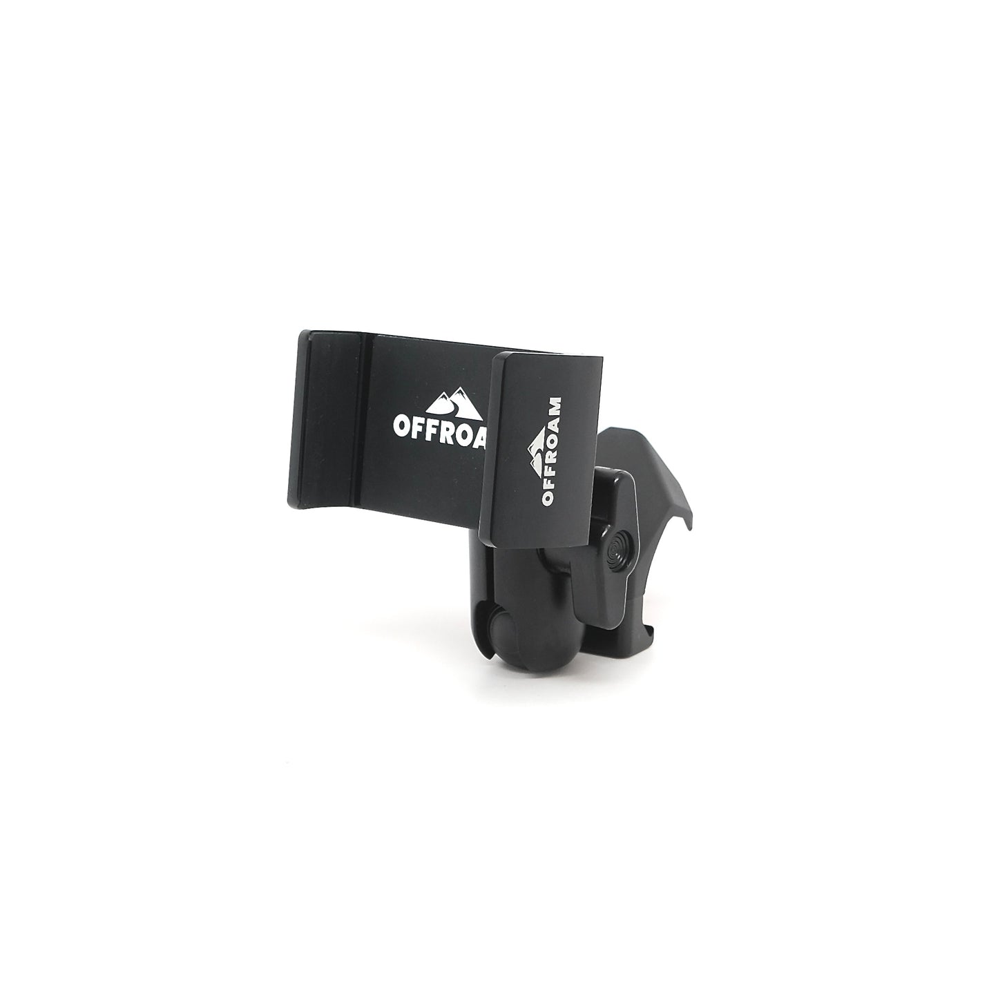 Image of Offroam Phone Mount for Subaru Crosstrek 2018-2023 | Forester 2019-2024| Impreza 2017-2023. This premium phone mount installs easily without drilling or glue. Spring loaded Universal holder for use with any phone. Perfect placement without blocking screens, driver view, or air flow. Fully adjustable positioning.