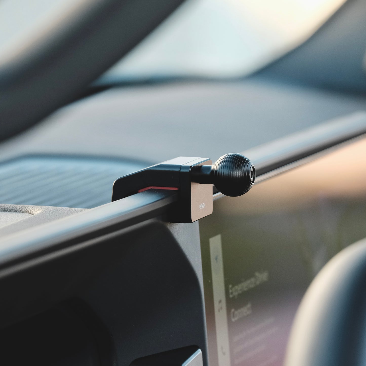 Image of Offroam Mounting Base installed securely in Toyota Land Cruiser 250 2024-2026. This premium all metal phone mounting base installs easily without drilling or glue. Perfect placement without blocking screens, driver view, or air flow.