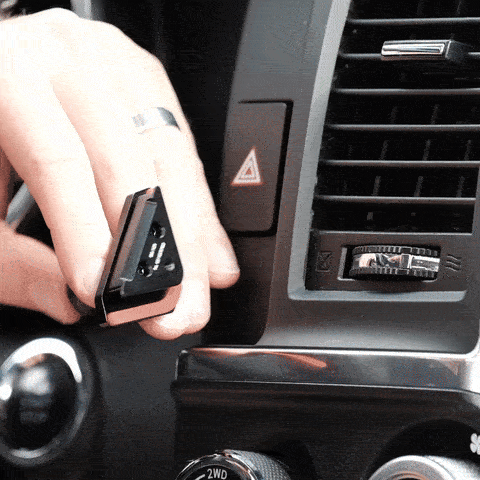 Video of Offroam MagSafe-compatible Phone Mount installation for Toyota Tundra 2007-2013 | Sequoia 2008-2022. This premium phone mount installs easily without drilling or glue. High force magnets hold phone on any trail, road, or track. Perfect placement without blocking screens, driver view, or air flow. Fully adjustable positioning.