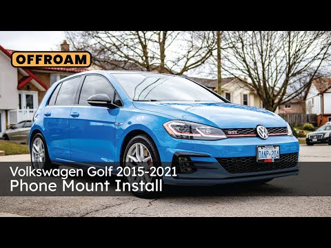 Video of Offroam MagSafe-compatible Phone Mount installation for Volkswagen Golf 2015-2021. This premium phone mount installs easily without drilling or glue. High force magnets hold phone on any trail, road, or track. Perfect placement without blocking screens, driver view, or air flow. Fully adjustable positioning.