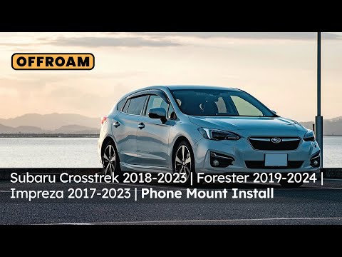 Video of Offroam Phone Mount installation for Subaru Crosstrek 2018-2023 | Forester 2019-2024| Impreza 2017-2023. This premium phone mount installs easily without drilling or glue. Spring loaded Universal holder for use with any phone. Perfect placement without blocking screens, driver view, or air flow. Fully adjustable positioning.