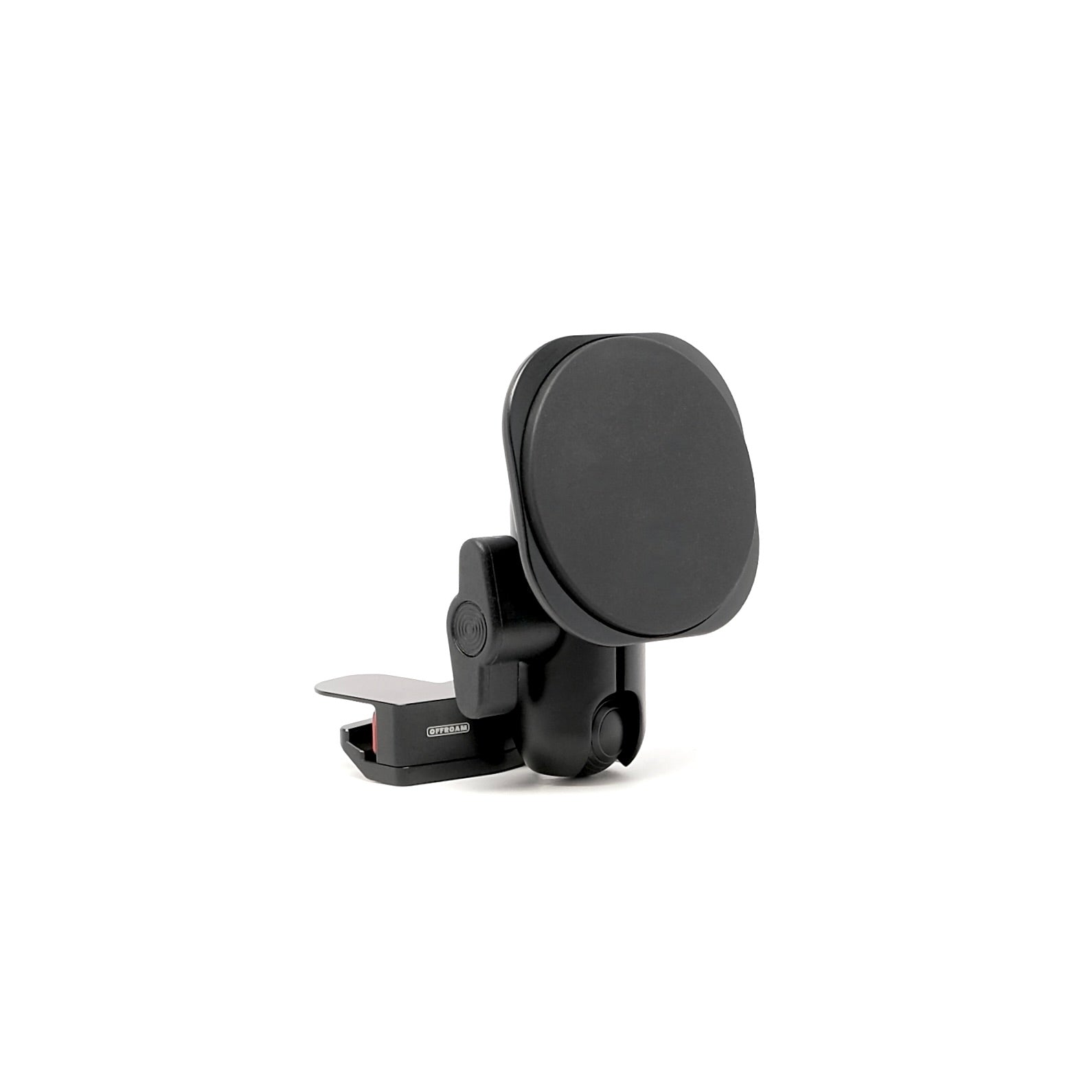 Offroam phone holder with MagSafe compatible ultra-strong magnets, adjustable 360-degree swivel arm, rugged all-metal construction, patented design, and molded elastomer liner to protect contact areas, compatible with Subaru Outback 2020-2024 or Subaru Legacy 2020-2024, shown on a white background.