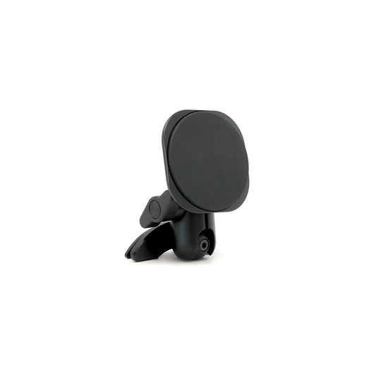 Offroam phone mount shown on white background designed to fit Toyota Tacoma 2016-2023 and Toyota Tundra 2014-2021 trucks. Attaches securely to air vent bezel not louvers for a sturdy feel and off-road performance.