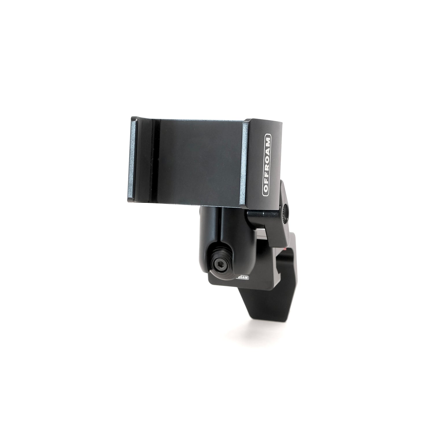 Image of Offroam Phone Mount for Toyota Land Cruiser 250 2024-2026. This premium phone mount installs easily without drilling or glue. Spring loaded Universal holder for use with any phone. Perfect placement without blocking screens, driver view, or air flow. Fully adjustable positioning.