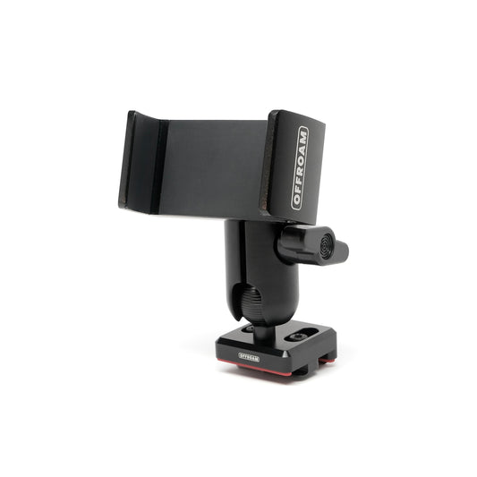 Image of Offroam Phone Mount for Toyota Tacoma 2016-2023. This premium phone mount installs easily without drilling or glue. Spring loaded Universal holder for use with any phone. Perfect placement without blocking screens, driver view, or air flow. Fully adjustable positioning.