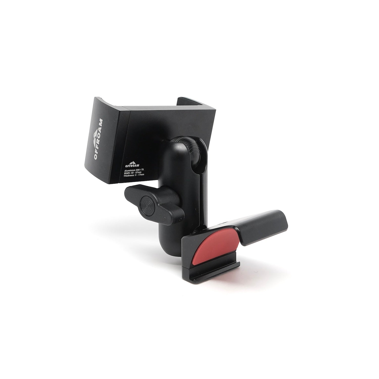 Image of Offroam Phone Mount for Mercedes-Benz Sprinter 2007-2018. This premium phone mount installs easily without drilling or glue. Spring loaded Universal holder for use with any phone. Perfect placement without blocking screens, driver view, or air flow. Fully adjustable positioning.