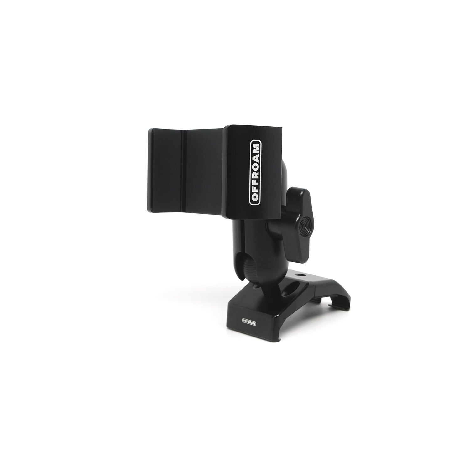 Image of Offroam Phone Mount for Ford Ranger 2024-2025. This premium phone mount installs easily without drilling or glue. Spring loaded Universal holder for use with any phone. Perfect placement without blocking screens, driver view, or air flow. Fully adjustable positioning.