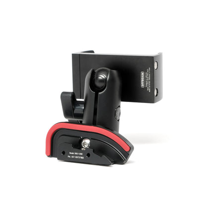 Offroam phone mount for Dodge Challenger 2015-2023 installs to airvent bezel for a secure hold for your phone on any road. Showing back side of the mount with protective rubber liner .