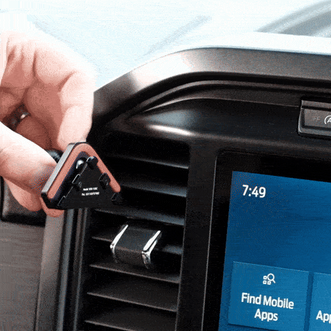 Video of Offroam MagSafe-compatible Phone Mount installation for Ford F-150 2021-2025 | F-250/F-350 2023-2025 | F-150 Lightning (XL & PRO) 2022-2025. This premium phone mount installs easily without drilling or glue. High force magnets hold phone on any trail, road, or track. Perfect placement without blocking screens, driver view, or air flow. Fully adjustable positioning.