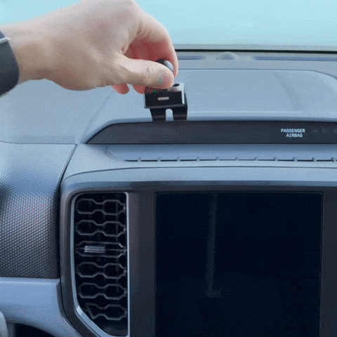 Video of Offroam Mounting Base installation for Ford Ranger 2024-2026. This premium all metal phone mounting base installs easily without drilling or glue. Perfect placement without blocking screens, driver view, or air flow.