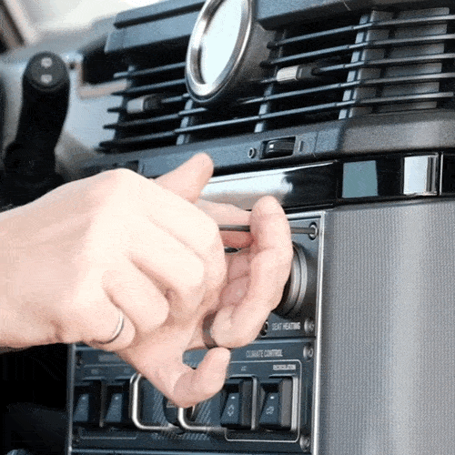 Video of Offroam MagSafe-compatible Phone Mount installation for INEOS Grenadier 2022-2025. This premium phone mount installs easily without drilling or glue. High force magnets hold phone on any trail, road, or track. Perfect placement without blocking screens, driver view, or air flow. Fully adjustable positioning.