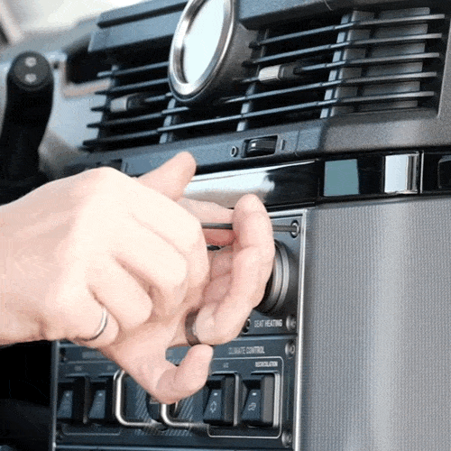 Video of Offroam Phone Mount installation for INEOS Grenadier 2022-2025. This premium phone mount installs easily without drilling or glue. Spring loaded Universal holder for use with any phone. Perfect placement without blocking screens, driver view, or air flow. Fully adjustable positioning.