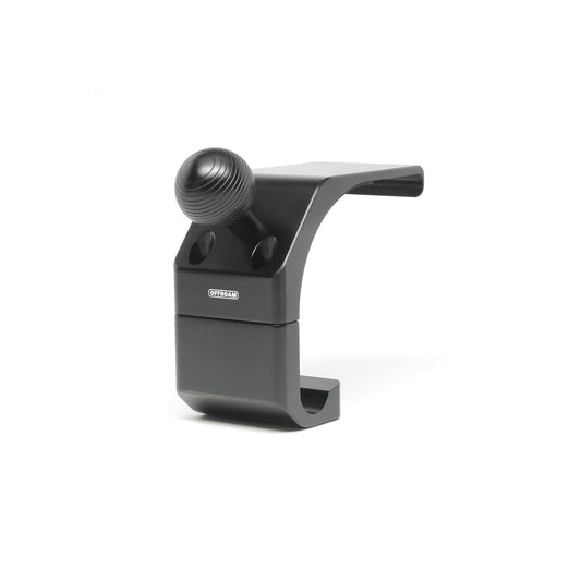 An all-metal mounting base designed for Land Rover Defender 90, 110 & 130 from 2020-2026 model years. Integrated 20mm ball interface for device attachments. Shown on white background