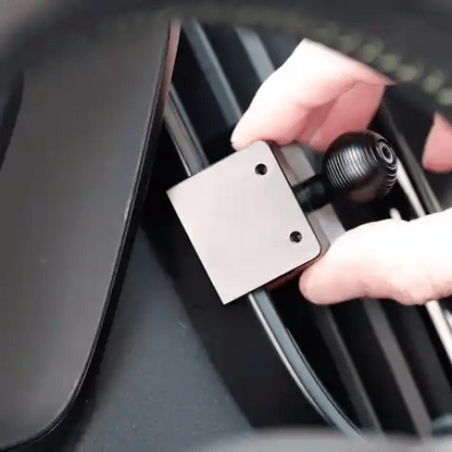 Image of Offroam Mounting Base installed securely in Subaru Ascent 2023-2026. This premium all metal phone mounting base installs easily without drilling or glue. Perfect placement without blocking screens, driver view, or air flow.
