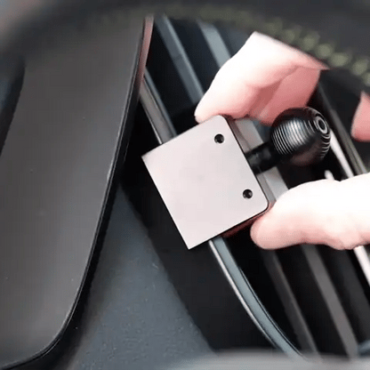 Image of Offroam Mounting Base installed securely in Subaru Ascent 2023-2026. This premium all metal phone mounting base installs easily without drilling or glue. Perfect placement without blocking screens, driver view, or air flow.