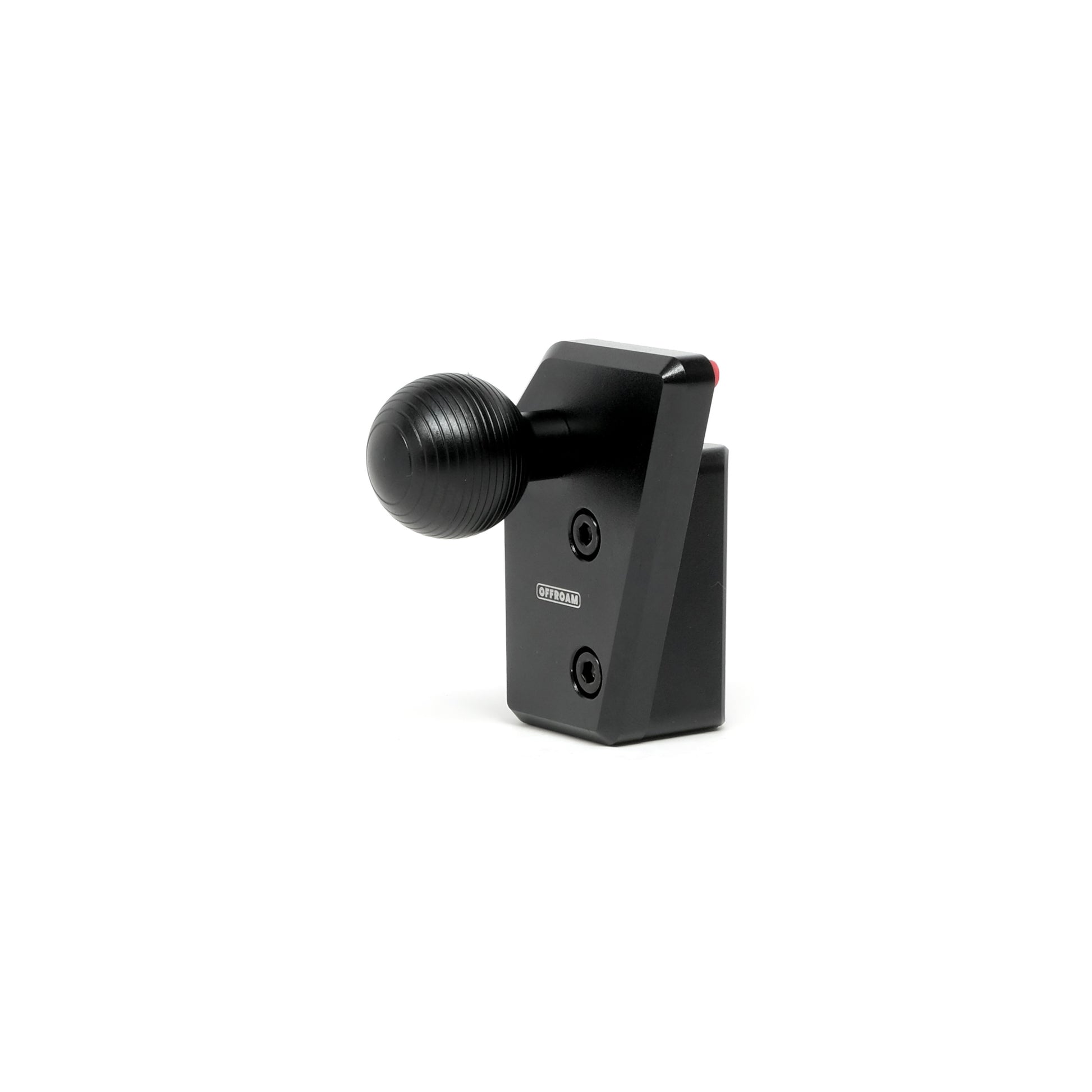 Offroam mounting base for Subaru Forester 2025 and newer shown on white background featuring 20mm ball. Used to securely attach to the new Forester dashboard to hold phones, GPS equipment or other accessories