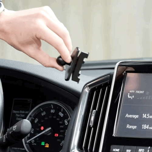 Video of Offroam MagSafe-compatible Phone Mount installation for Toyota Land Cruiser 200 2016-2021. This premium phone mount installs easily without drilling or glue. High force magnets hold phone on any trail, road, or track. Perfect placement without blocking screens, driver view, or air flow. Fully adjustable positioning.