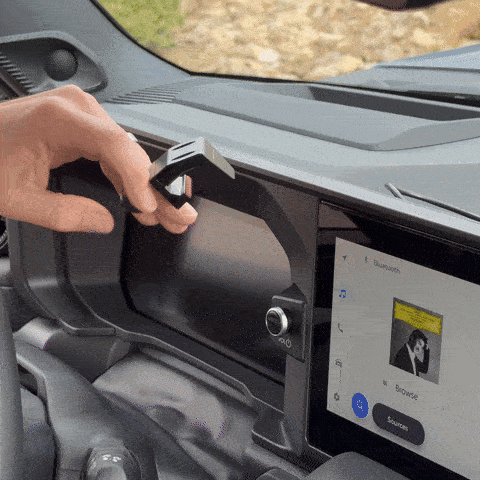 Video of Offroam MagSafe-compatible Phone Mount installation for Toyota Land Cruiser 250 2024-2026. This premium phone mount installs easily without drilling or glue. High force magnets hold phone on any trail, road, or track. Perfect placement without blocking screens, driver view, or air flow. Fully adjustable positioning.