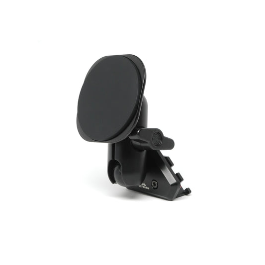 Offroam phone mount kit including mounting base for Toyota Tacoma 2012-2025 with 20mm ball interface, a coupling arm and a non-charging MagSafe-compatible phone holder with strong magnets for 4x4 driving. Shown on white background.