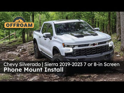 Chevy Silverado (2019-2024) | Silverado HD (2020-2024) and GMC Sierra 1500 (2019-2021) | Sierra HD (2020-2023) with 7-in.|8-in. display Phone Mount